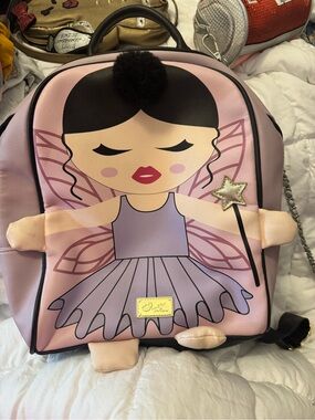Betsey Johnson Pink & Purple Fairy Backpack with Pom-Pom
